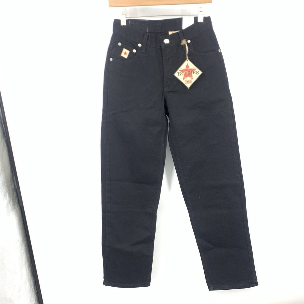 Rockies Vintage Women Junior‎ Size 3 Jeans Black Straight High Rise Pants Cotton